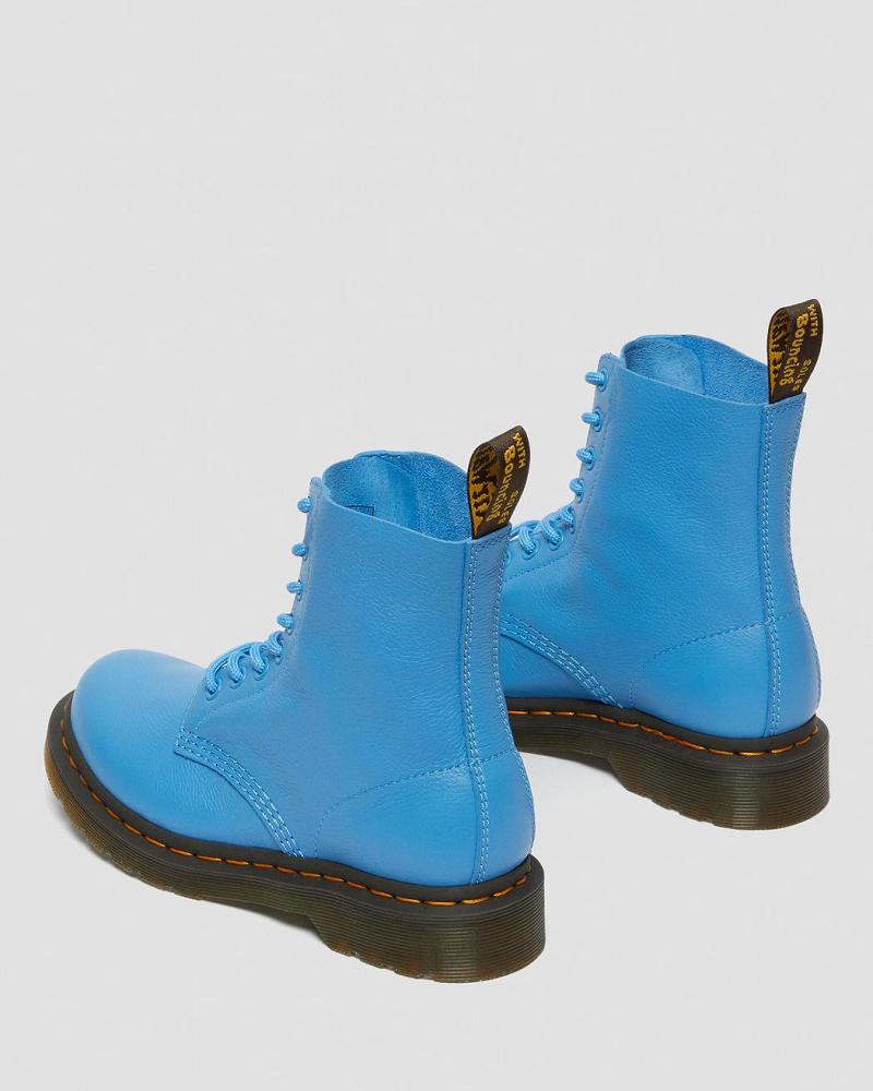 Women's Dr Martens 1460 Pascal Virginia Leather Ankle Boots Blue | AU 15BEX